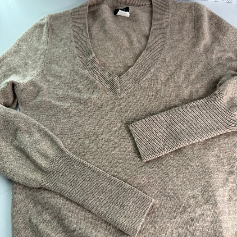 J.Crew Women’s Tan V neck pullover Sweater Cashmere Size Small